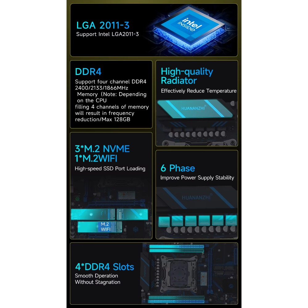 HUANANZHI X99 QD4 LGA 2011-3 X - Server Memory Ddr4 ulasan dan harga